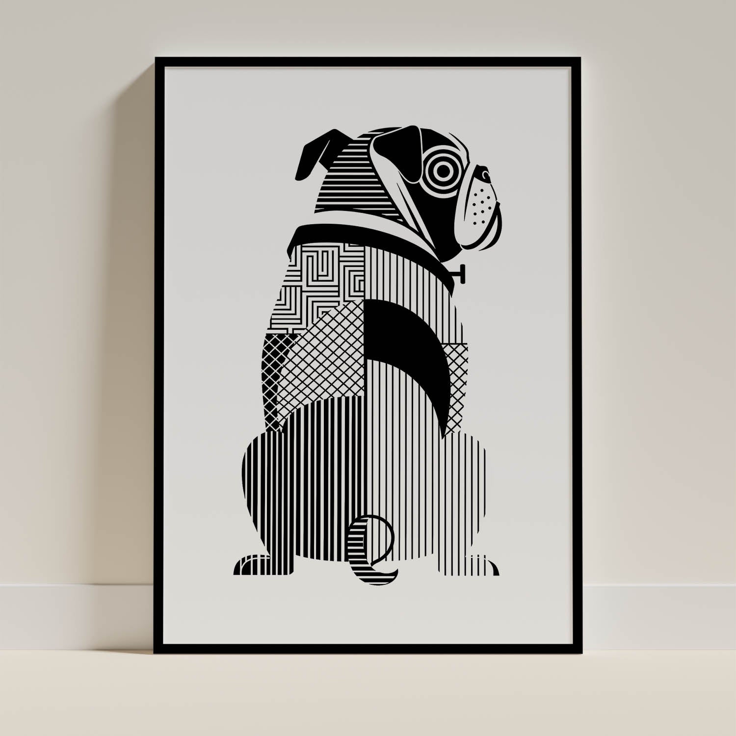 Bulldog Geometric Line Art mockup