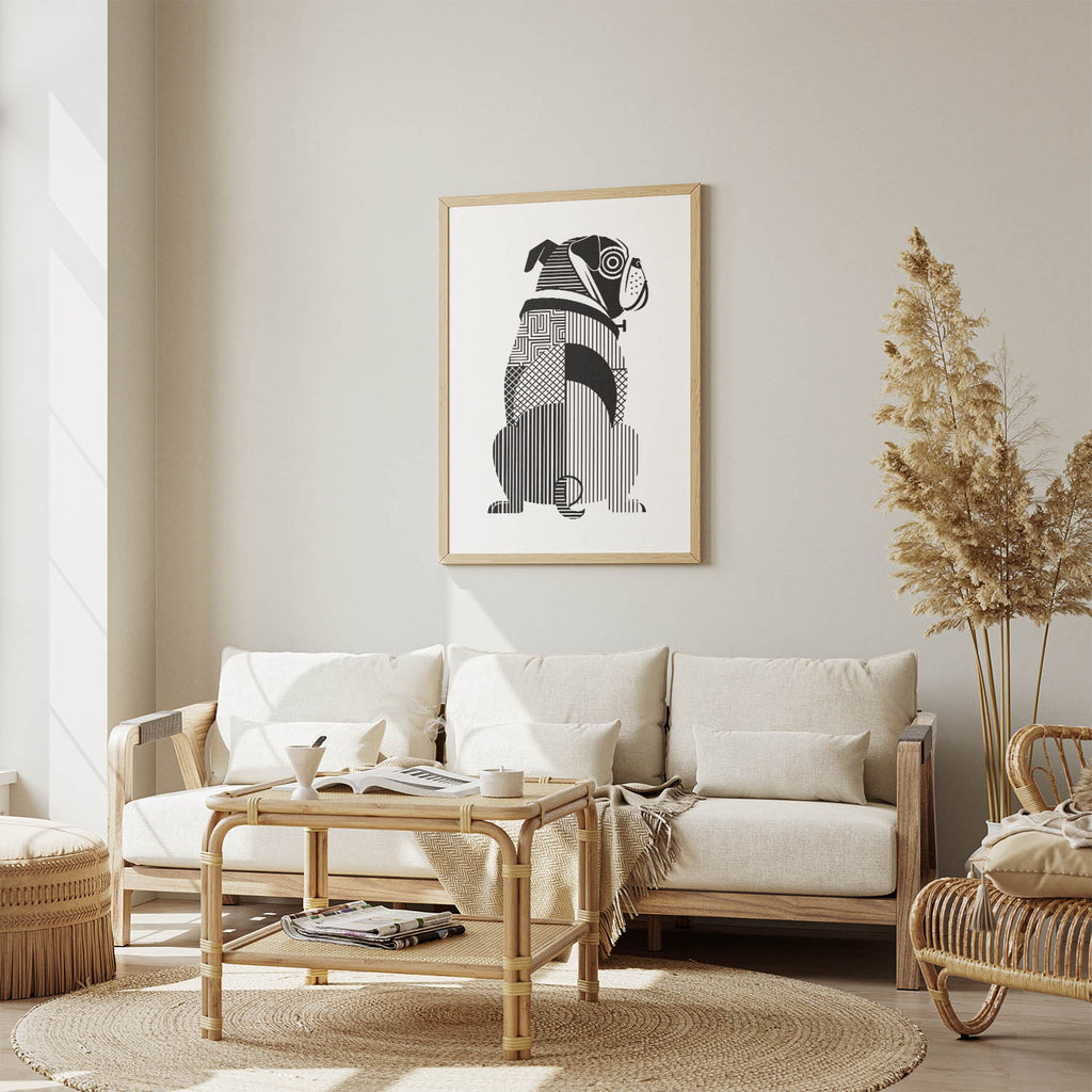 Bulldog Geometric Line Art mockup