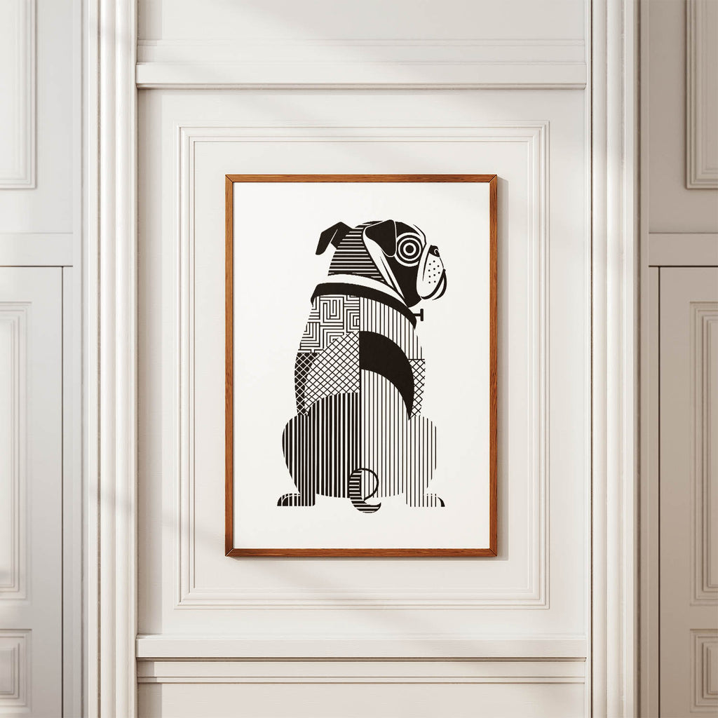 Bulldog Geometric Line Art mockup