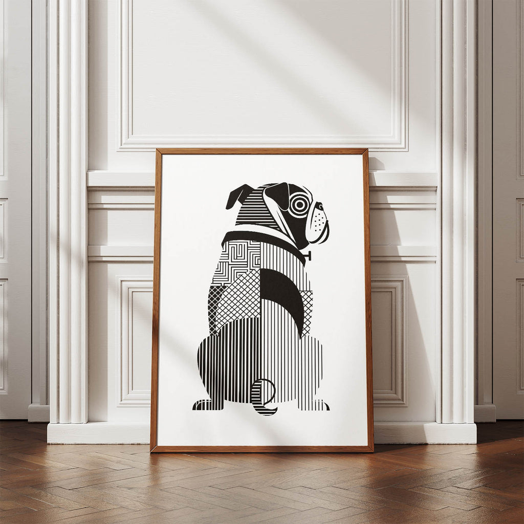 Bulldog Geometric Line Art mockup