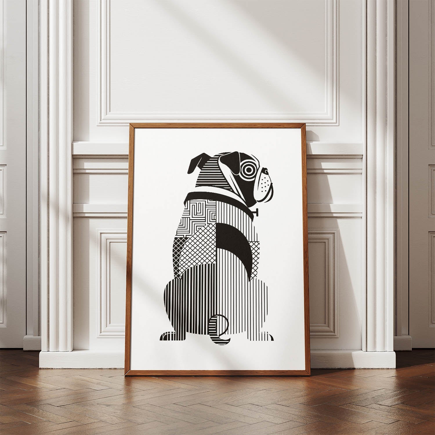 Bulldog Geometric Line Art mockup