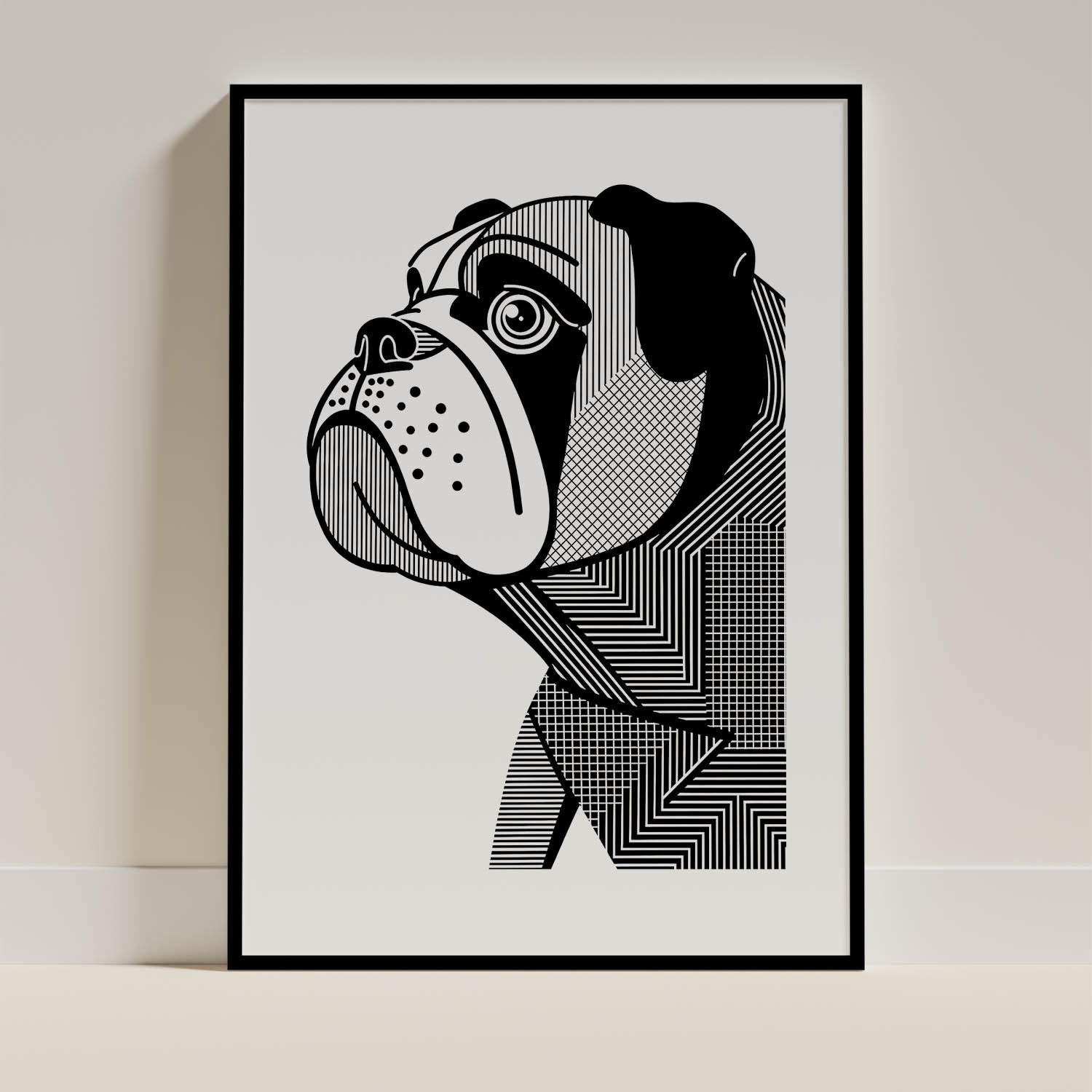 Bulldog Geometric Line Art mockup