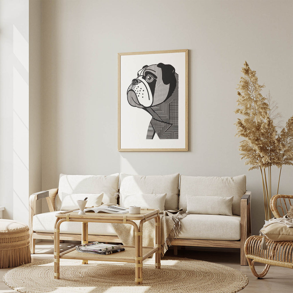 Bulldog Geometric Line Art mockup