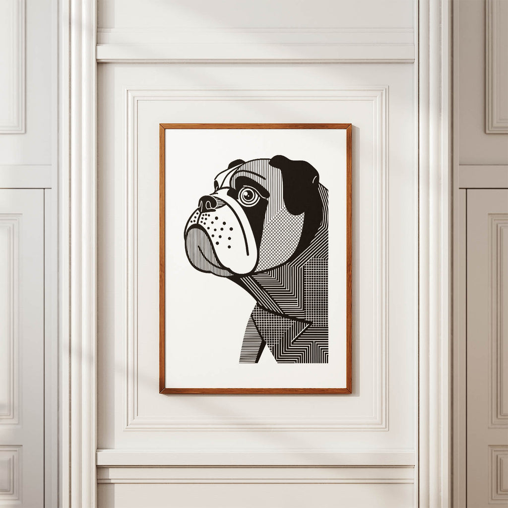 Bulldog Geometric Line Art mockup