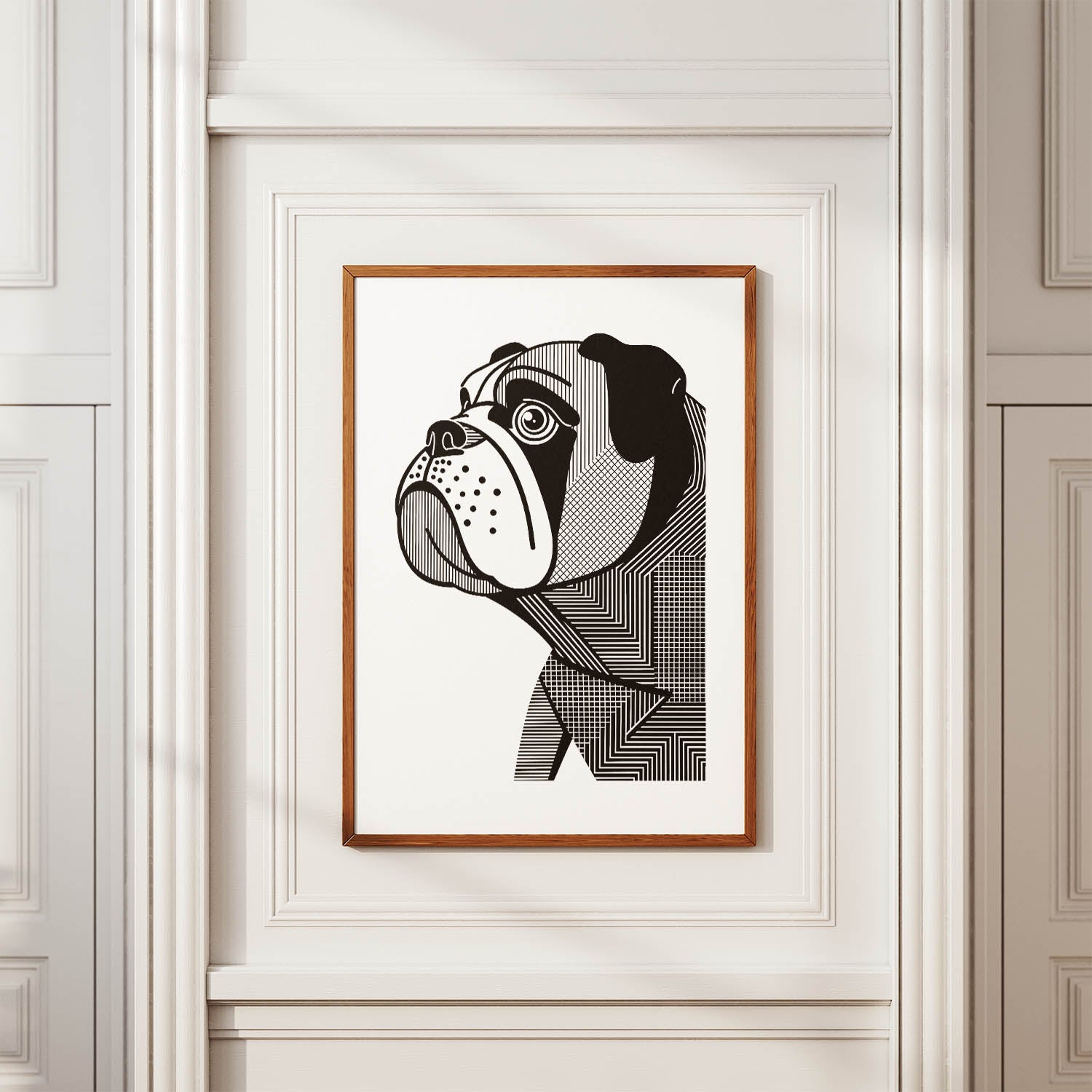 Bulldog Geometric Line Art mockup
