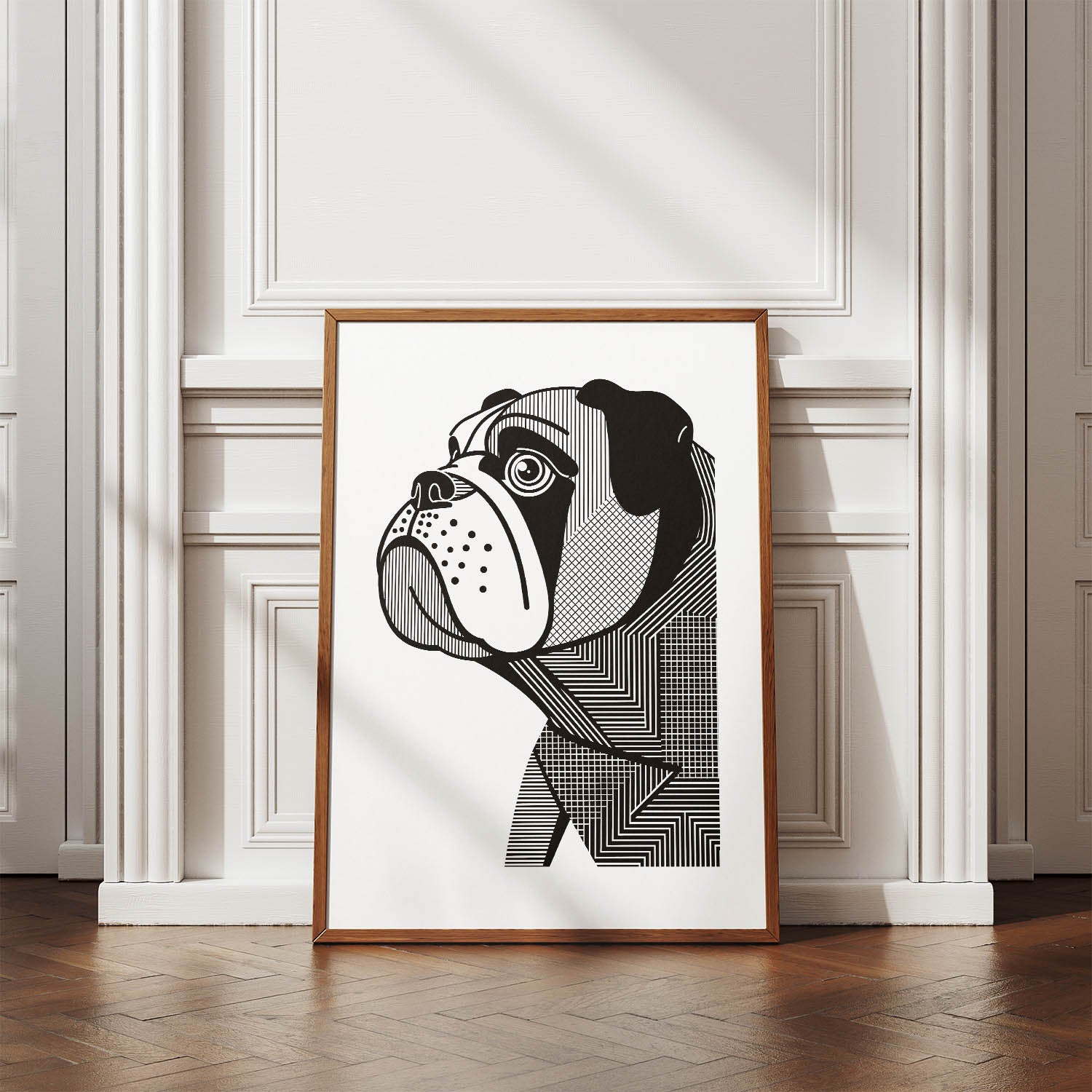 Bulldog Geometric Line Art mockup