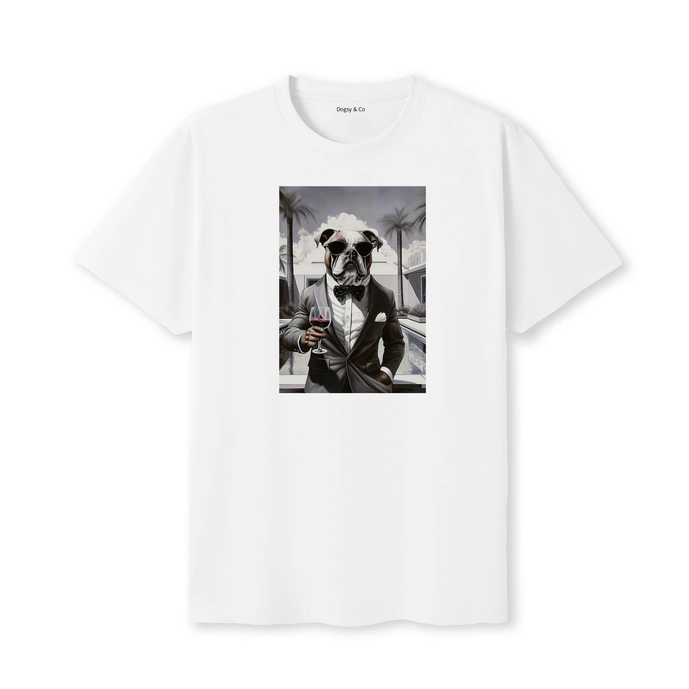 Bulldog distinguished gentleman dog t-shirt - white