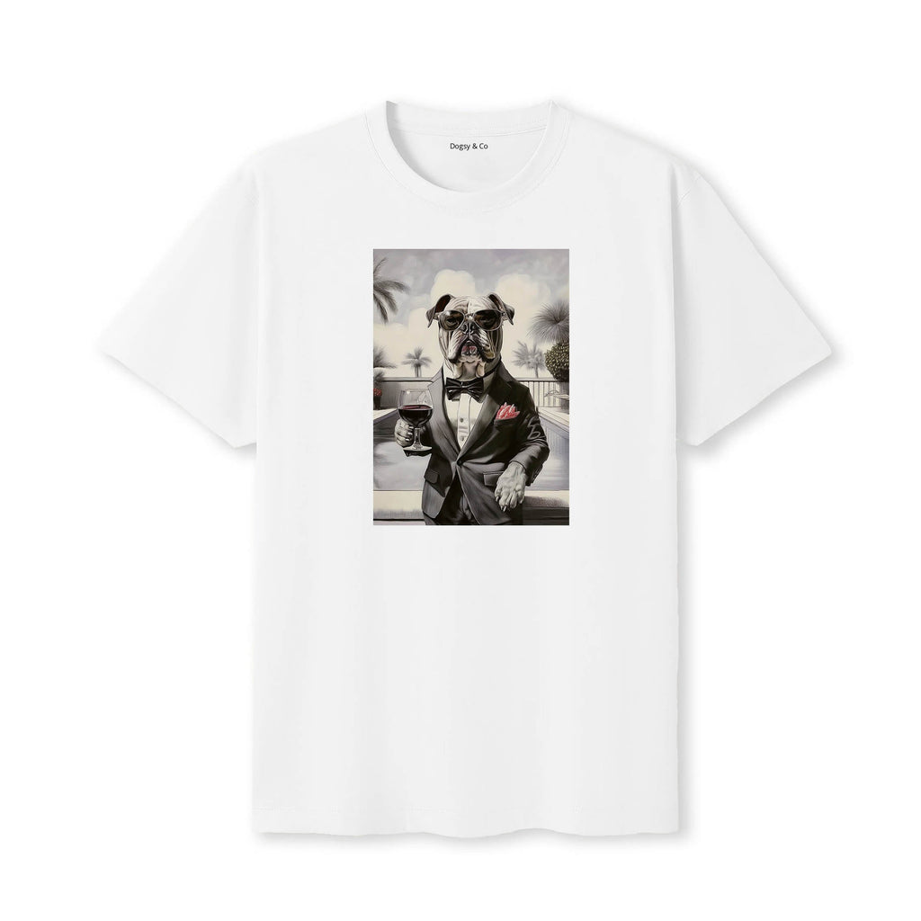 Bulldog distinguished gentleman dog t-shirt - white