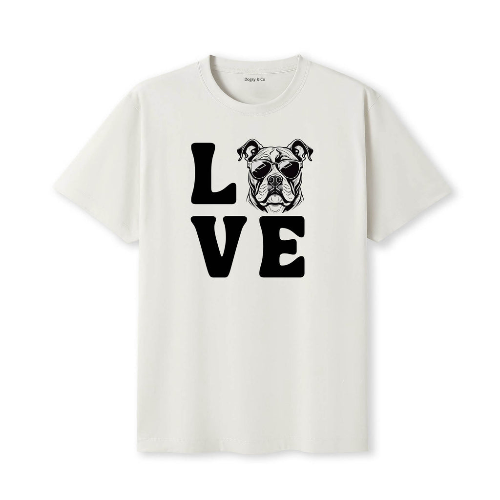 Bulldog LOVE DOGS Tshirt - Natural