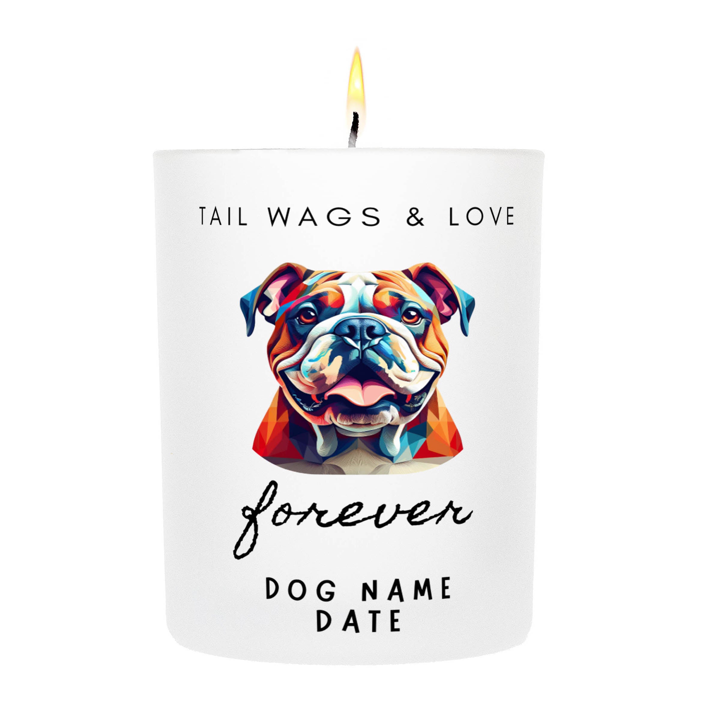 BULLDOG   Tail Wags & Love Custom Candle