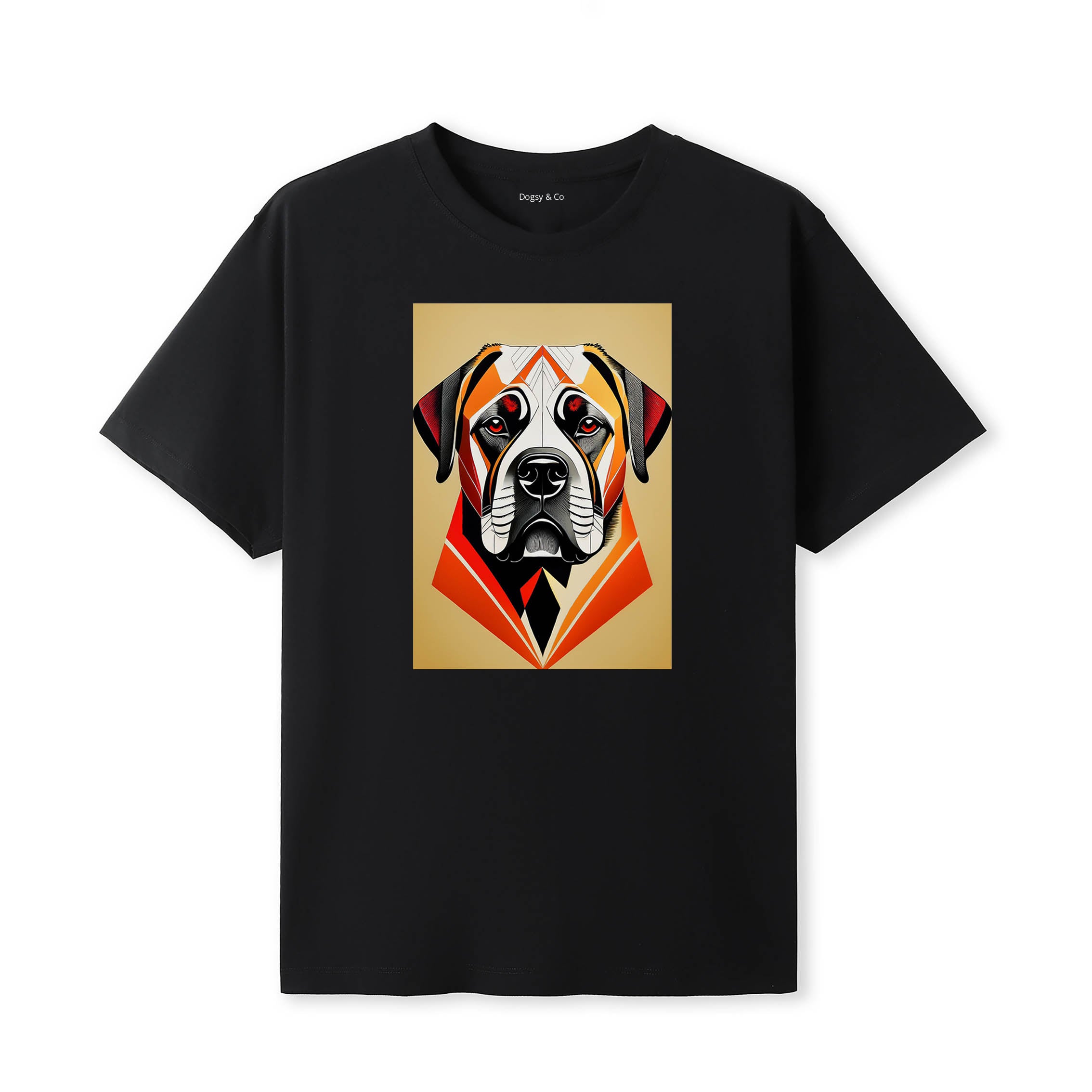 Bullmastiff Retro Geo Orange Dog T-Shirt | Dogsy & Co