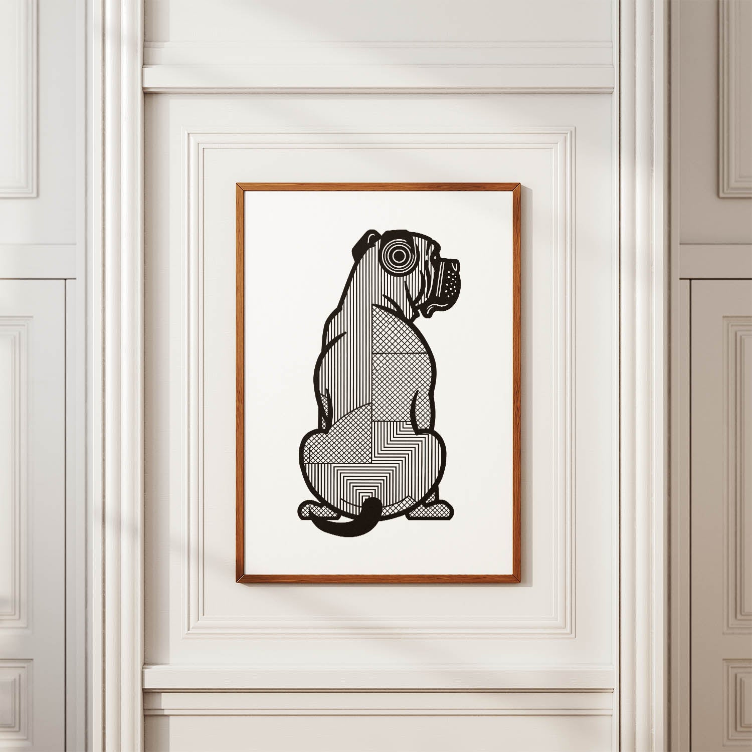 Bullmastiff Geometric Line Art mockup