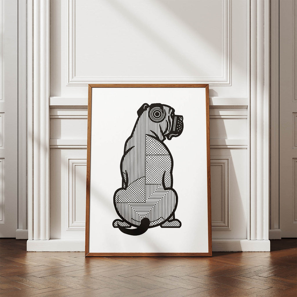 Bullmastiff Geometric Line Art mockup
