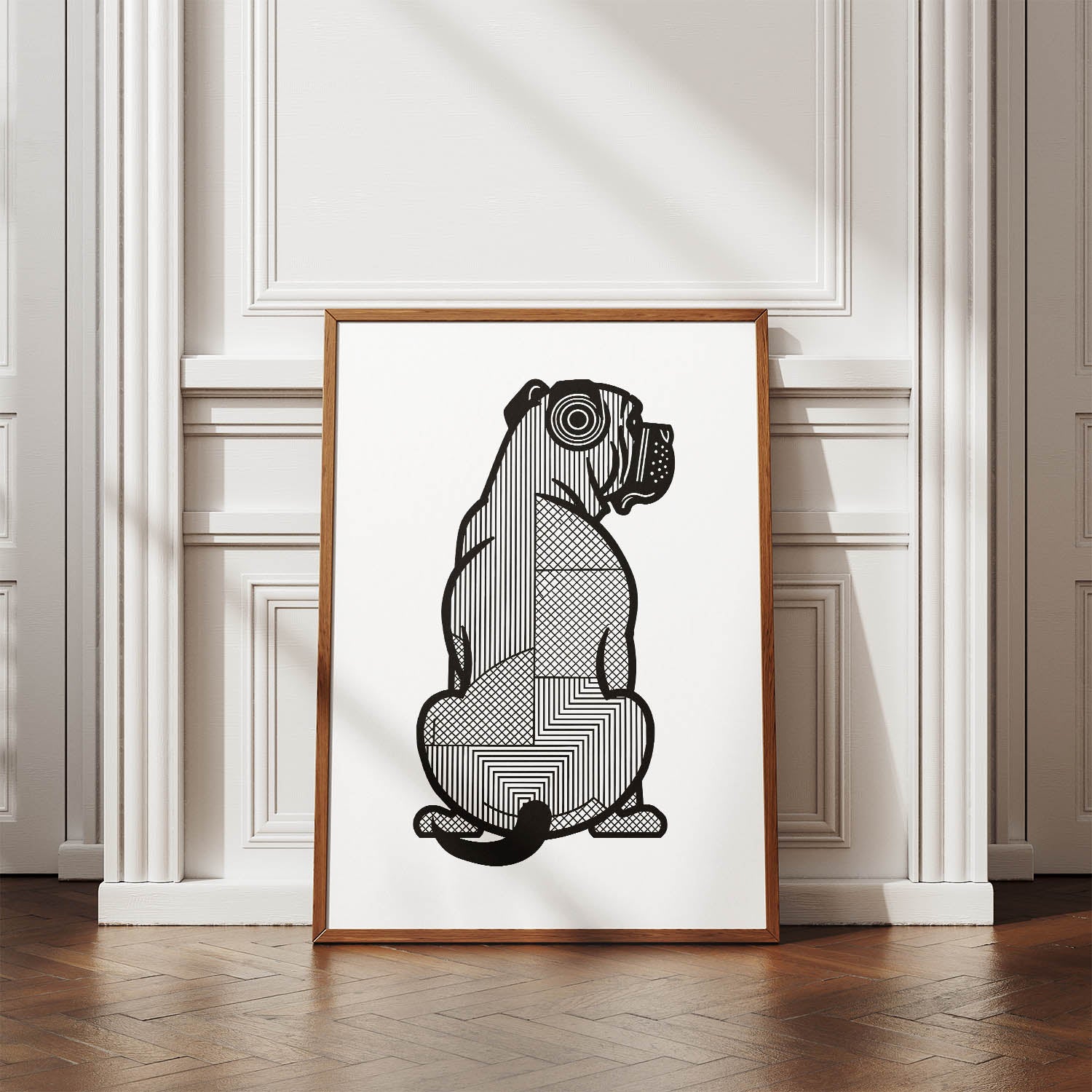 Bullmastiff Geometric Line Art mockup