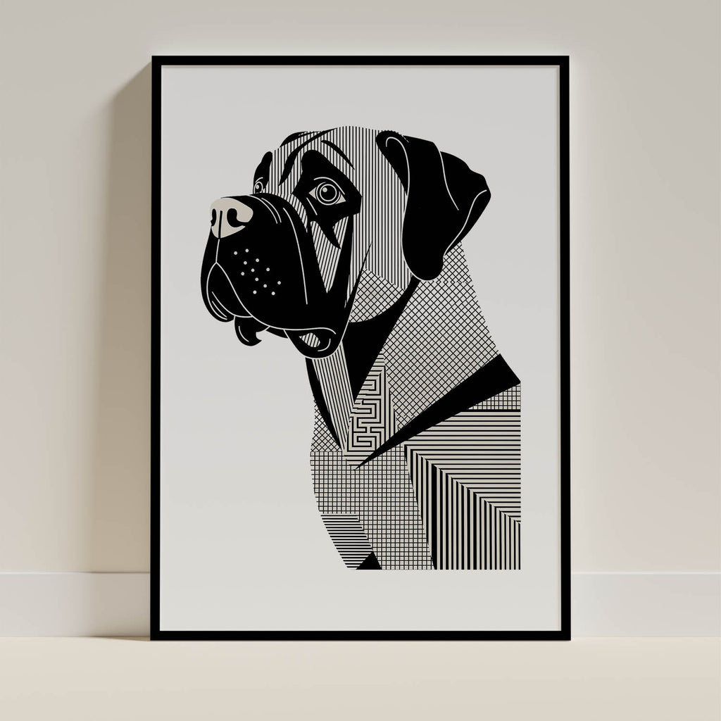 Bullmastiff Geometric Line Art mockup