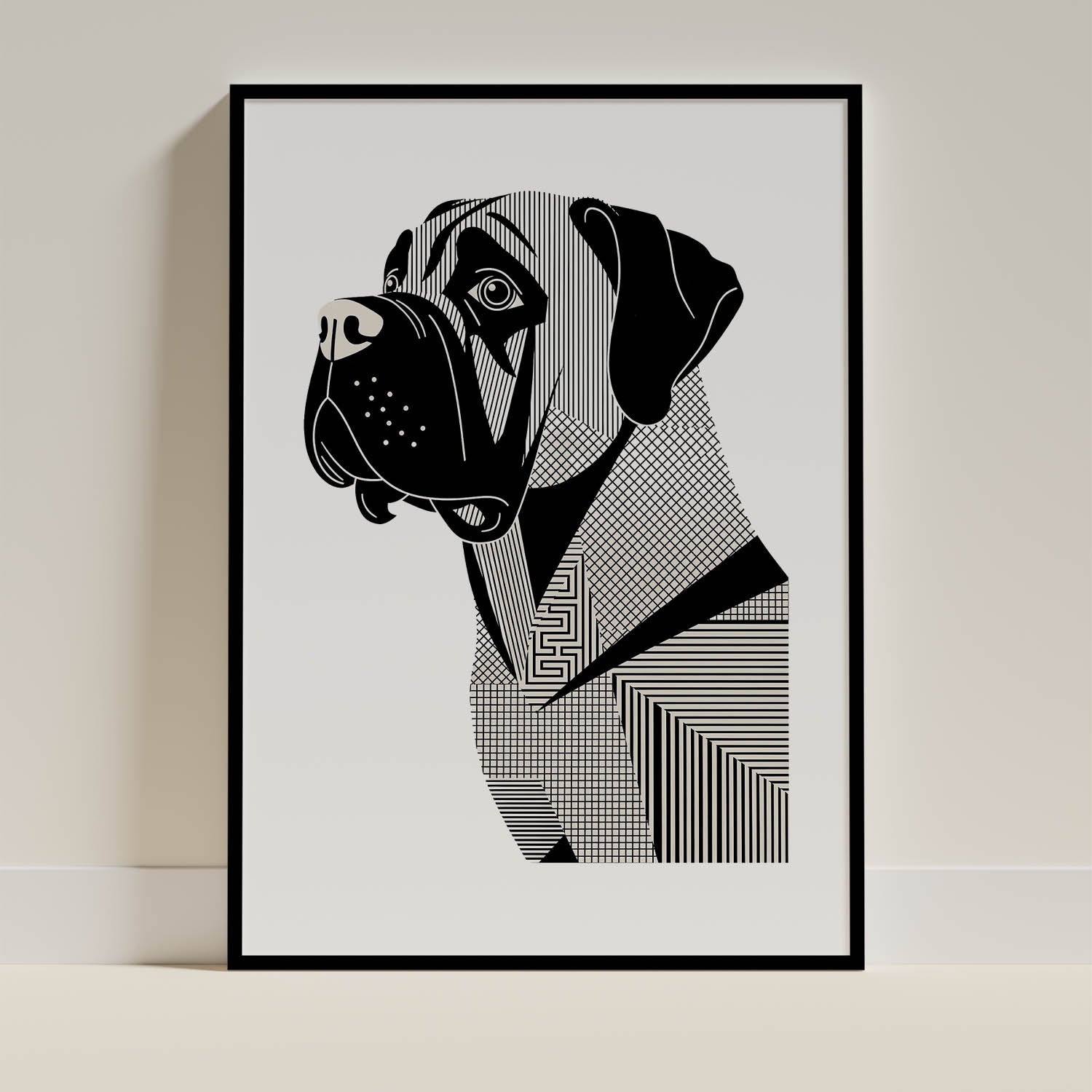 Bullmastiff Geometric Line Art mockup