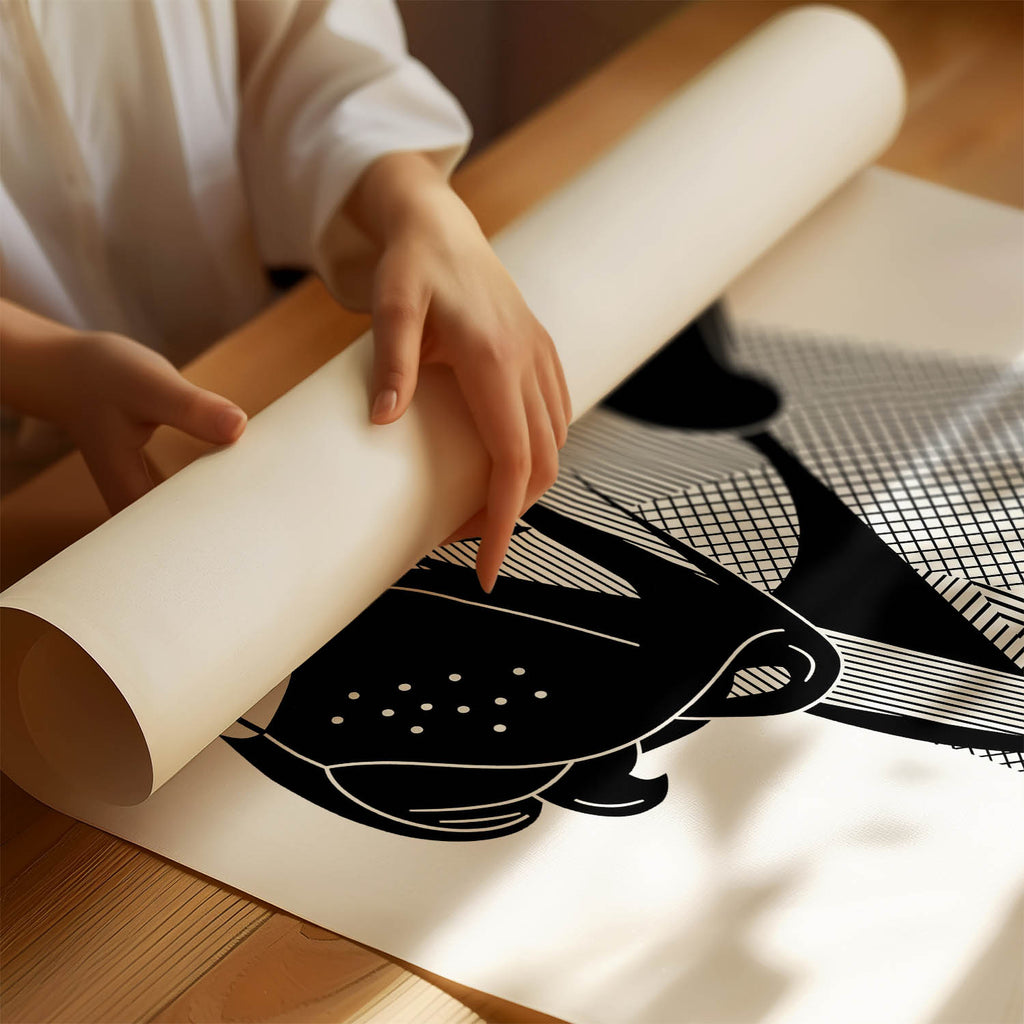 Bullmastiff Geometric Line Art mockup