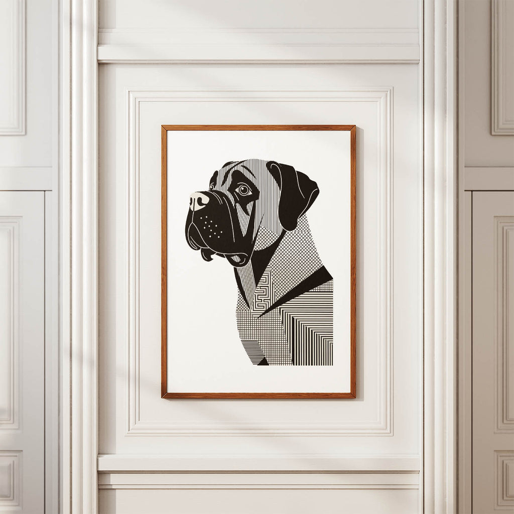 Bullmastiff Geometric Line Art mockup