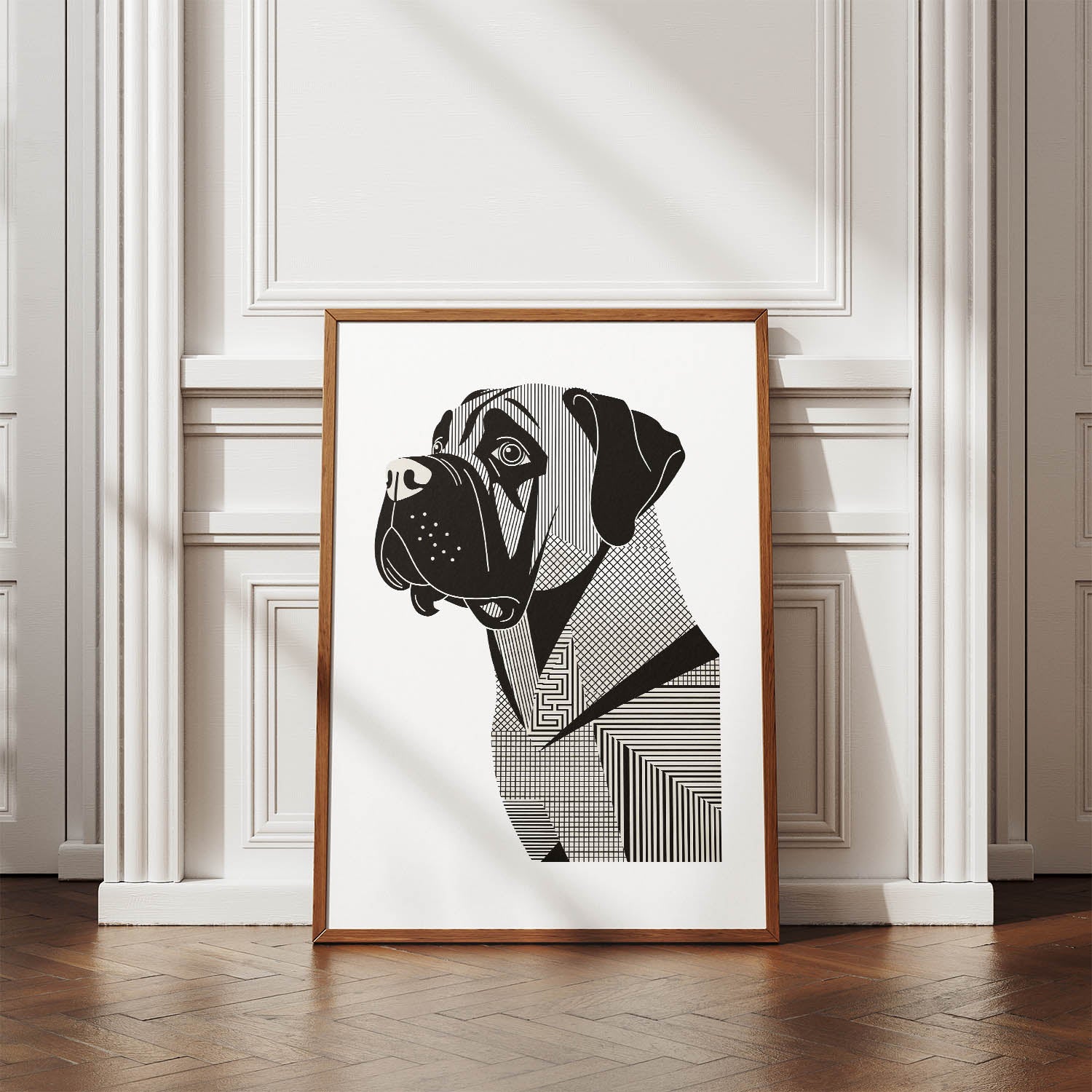 Bullmastiff Geometric Line Art mockup