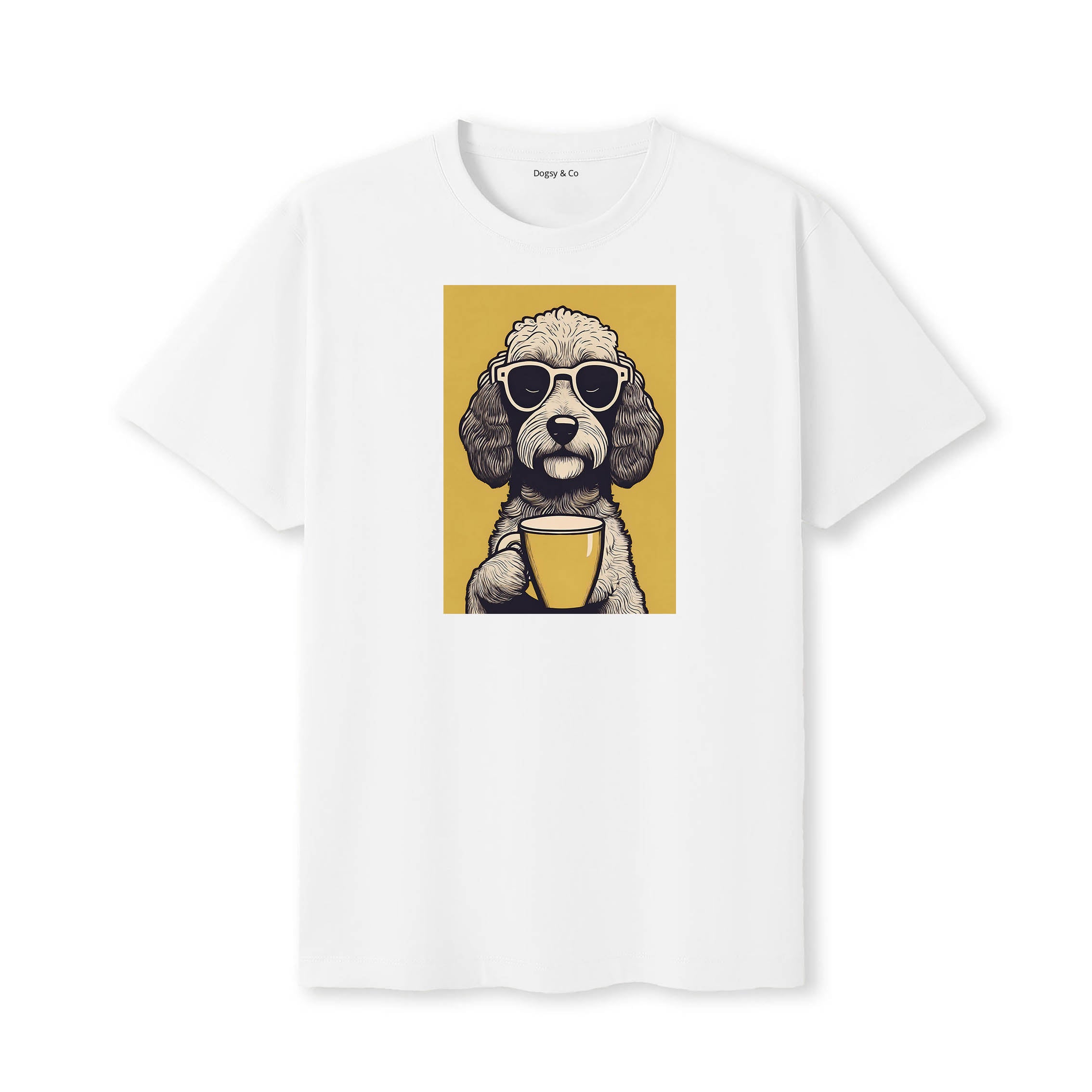 Cavoodle Coffee Dog T-Shirt White