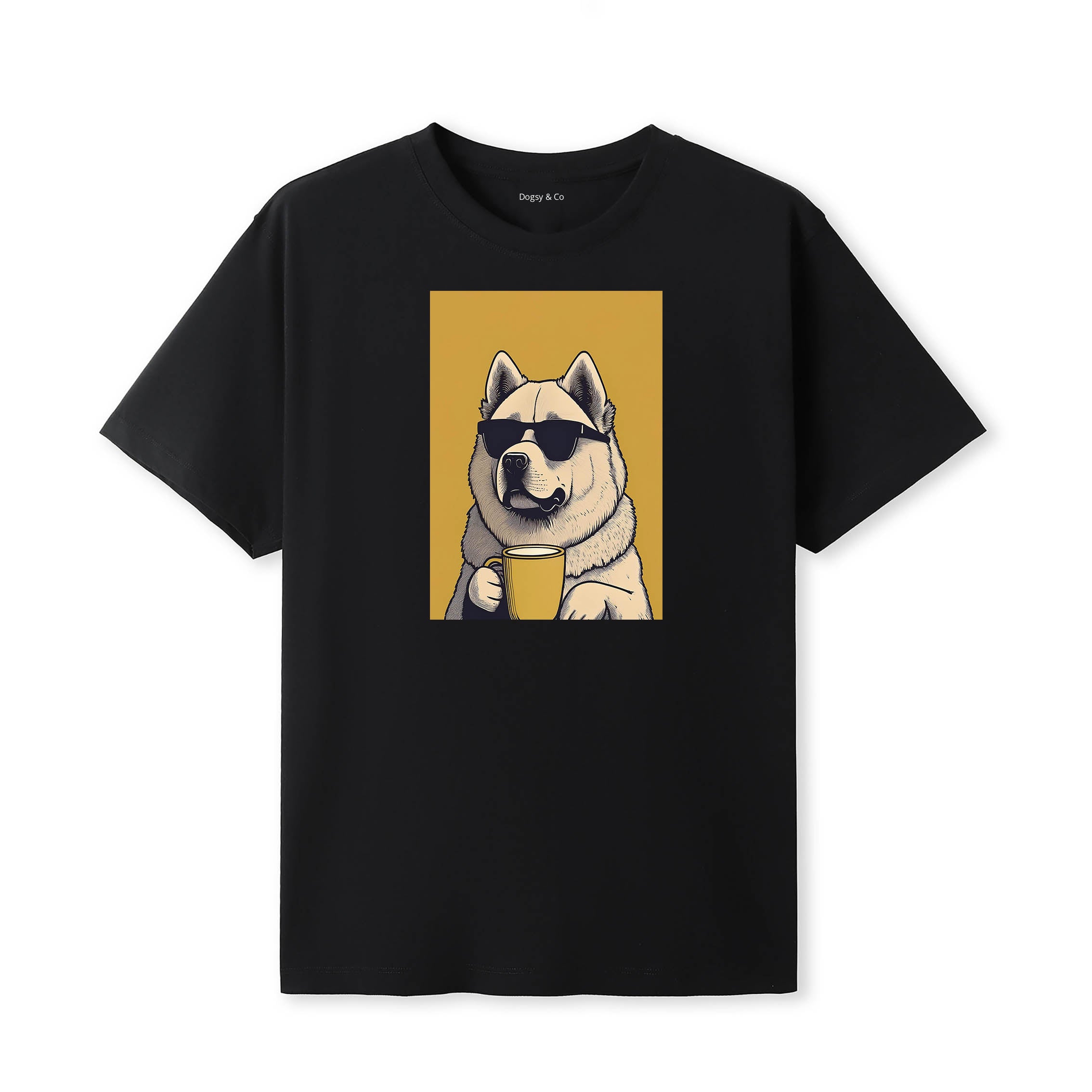 Chow Chow Coffee Dog T-Shirt Black