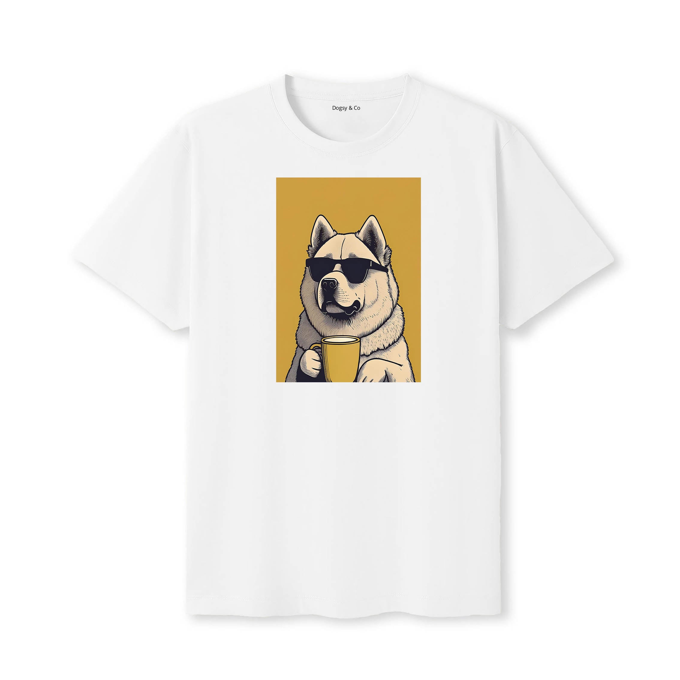 Chow Chow Coffee Dog T-Shirt White
