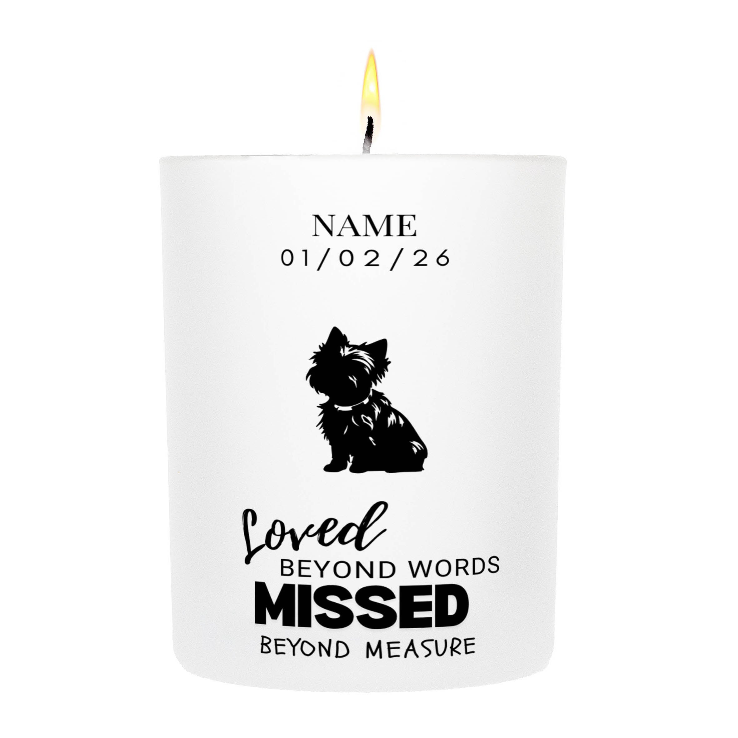 Cairn Terrier – Loved Beyond Words, Missed Beyond Measure Custom Candle