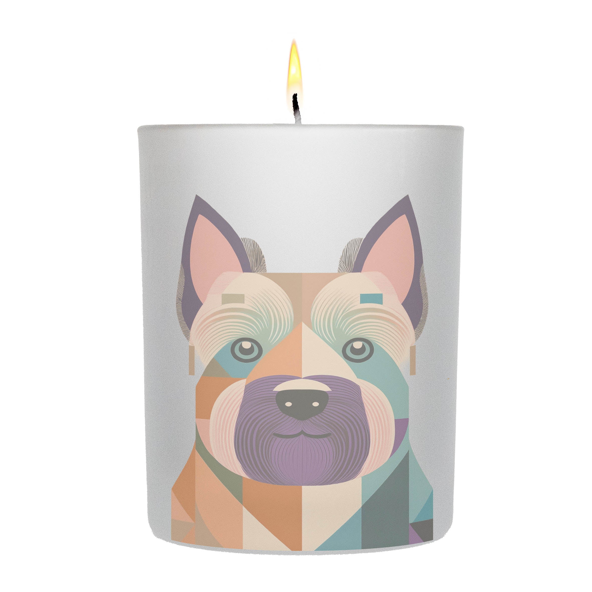 Cairn Terrier Graphic Retro Chic Frosted Candle | Dogsy & Co
