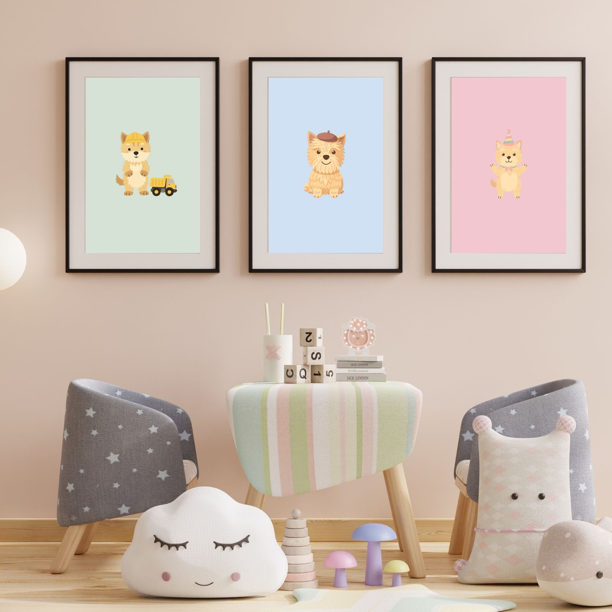 Cairn Terrier Kids Nursery Wall Art Print Bundle — 22 Dog Costume Designs, 5 Colours, 6 Print Sizes | Digital Download