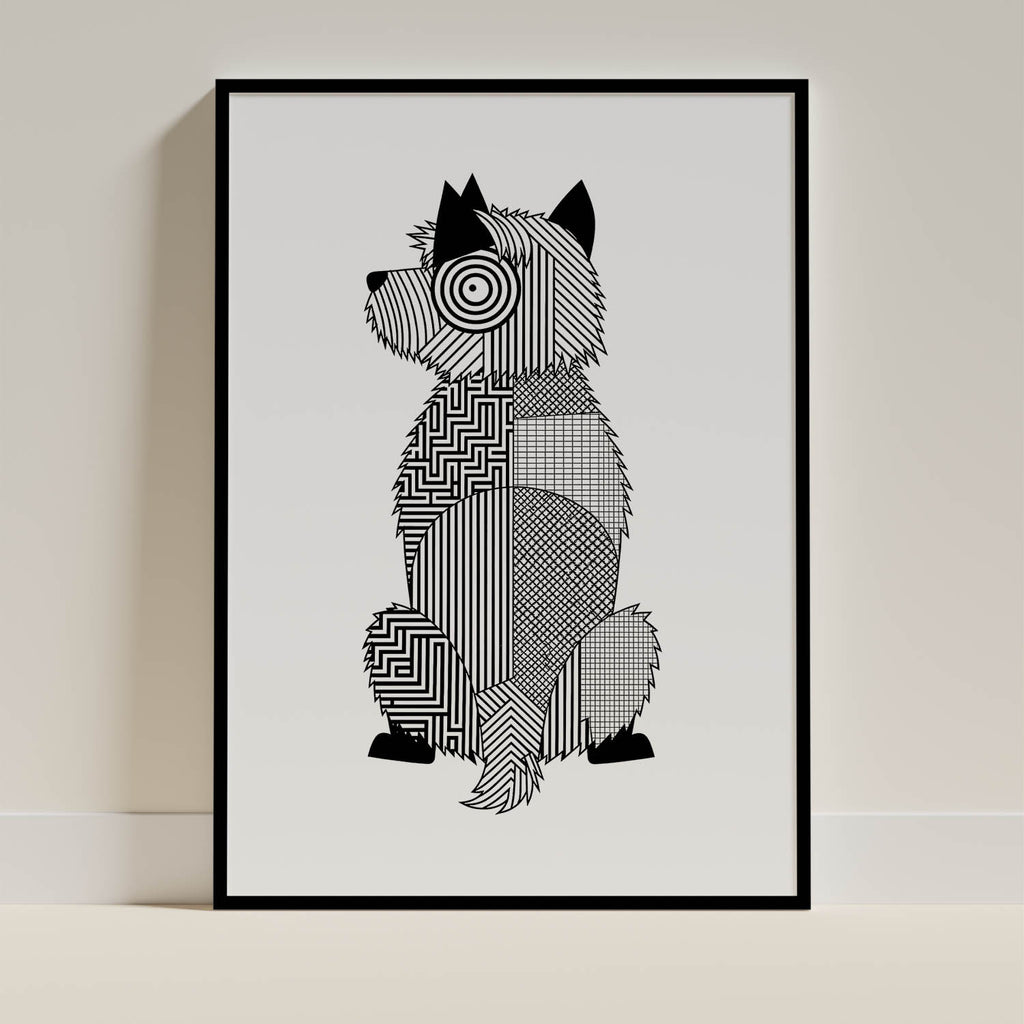 Cairn Terrier Geometric Line Art mockup