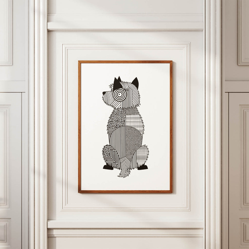Cairn Terrier Geometric Line Art mockup