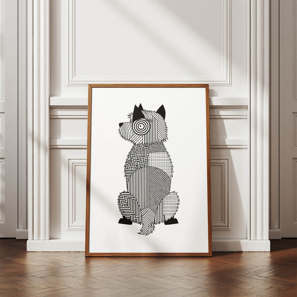 Cairn Terrier Geometric Line Art mockup