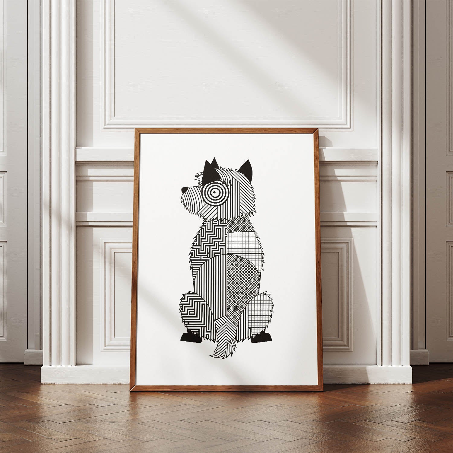 Cairn Terrier Geometric Line Art mockup