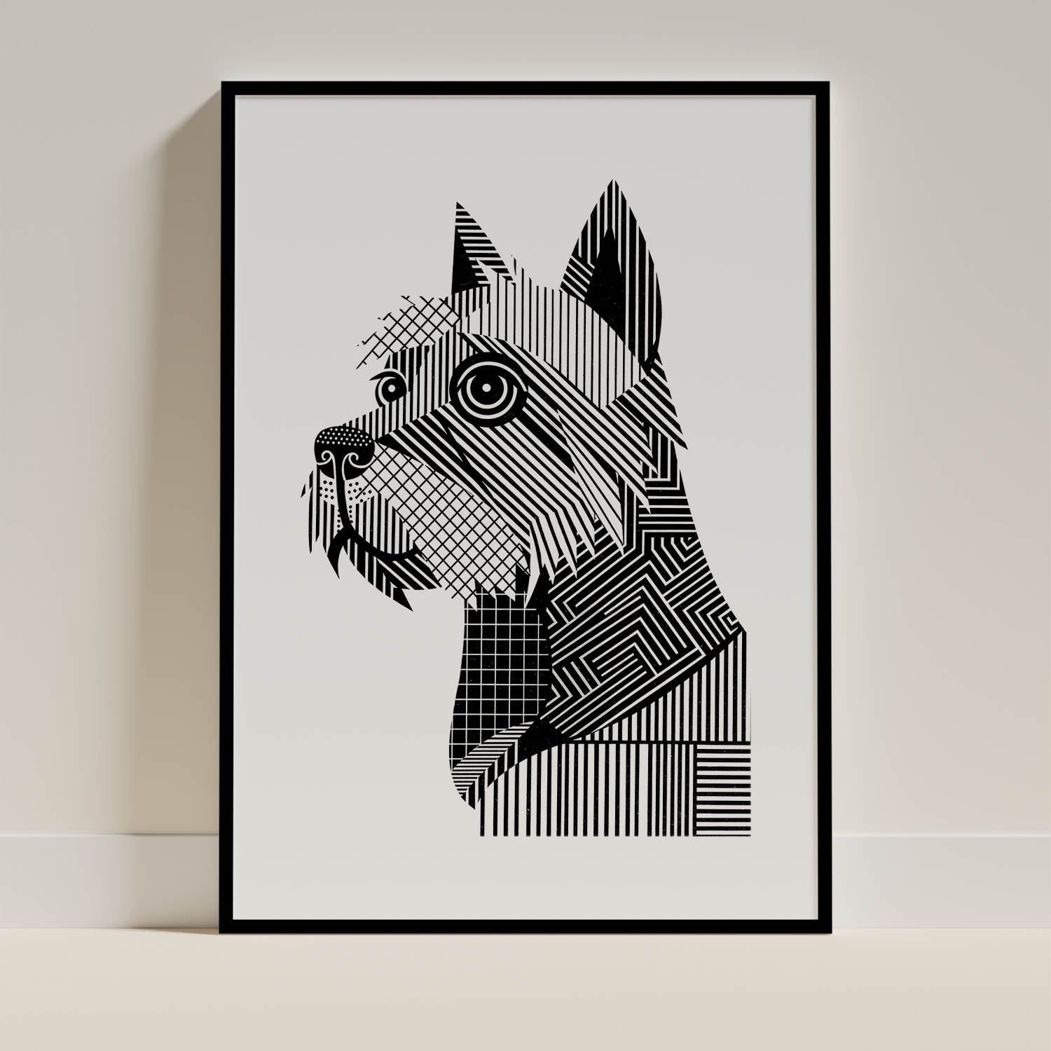 Cairn Terrier Geometric Line Art mockup