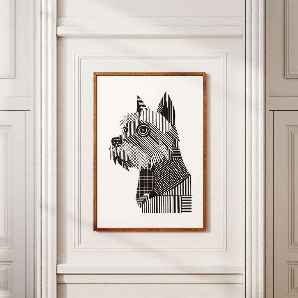 Cairn Terrier Geometric Line Art mockup
