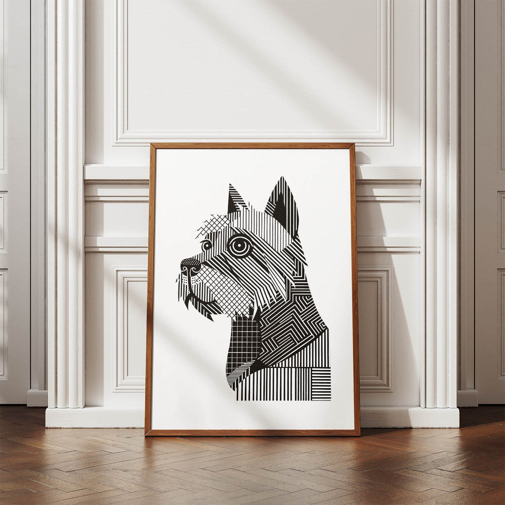 Cairn Terrier Geometric Line Art mockup