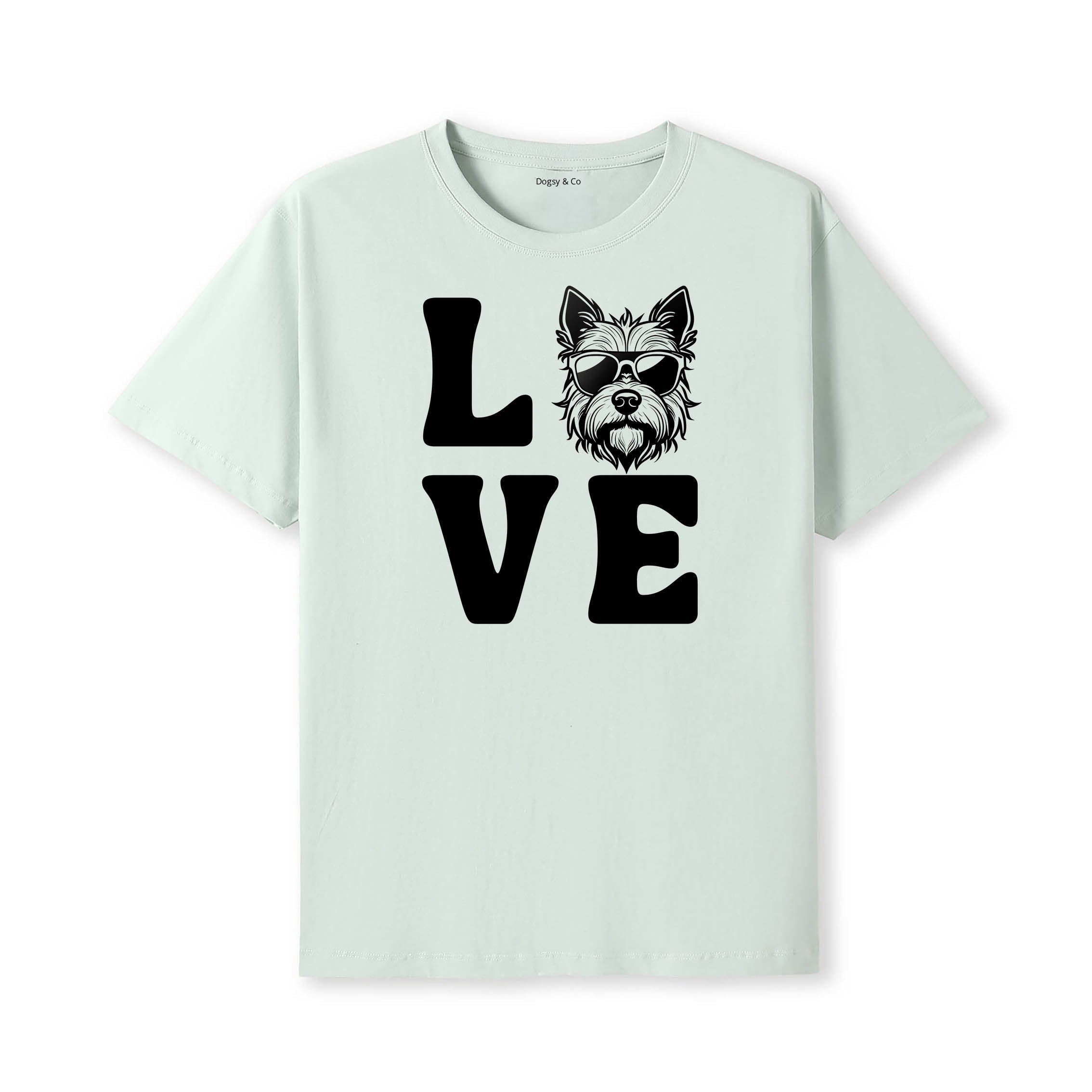 Cairn Terrier LOVE DOGS Tshirt - Mint