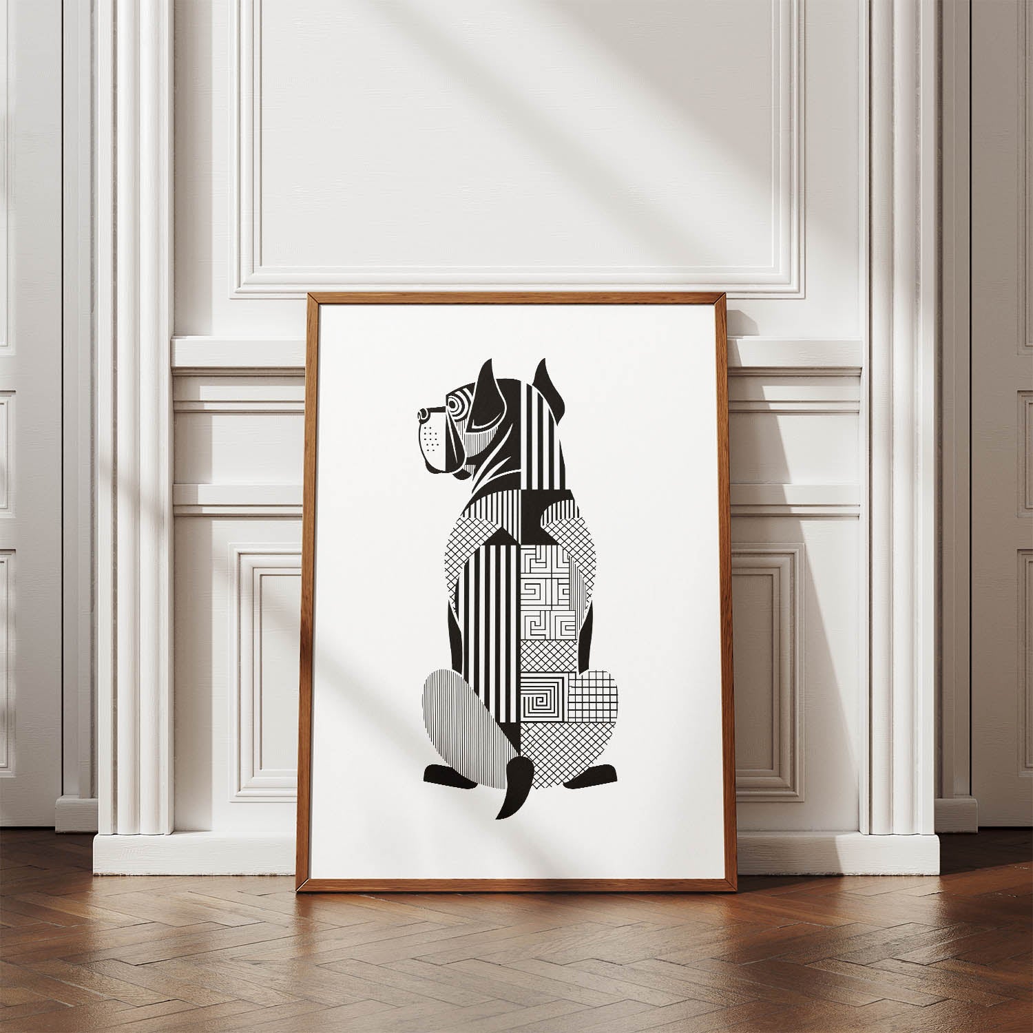 Cane Corso Geometric Line Art mockup