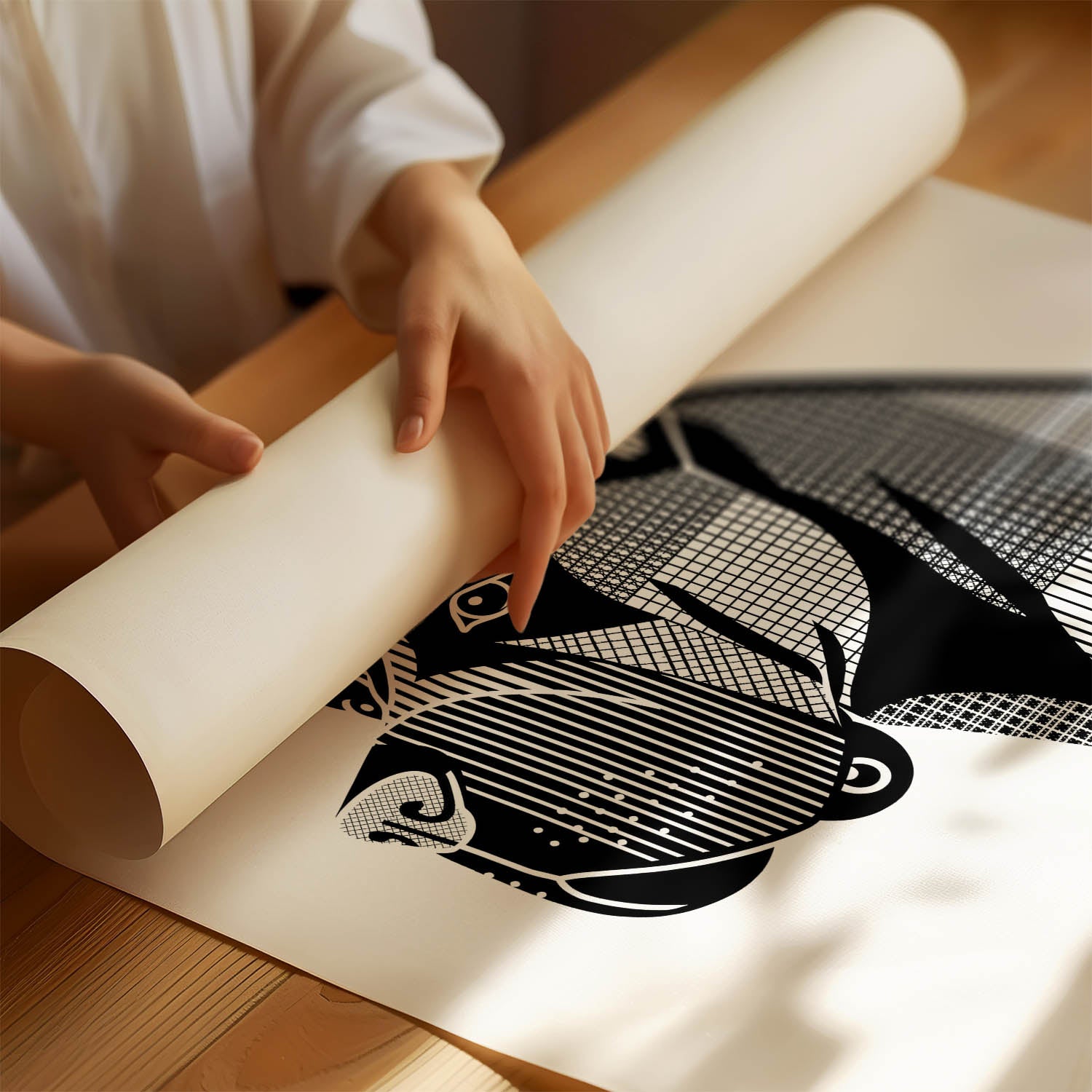 Cane Corso Geometric Line Art mockup