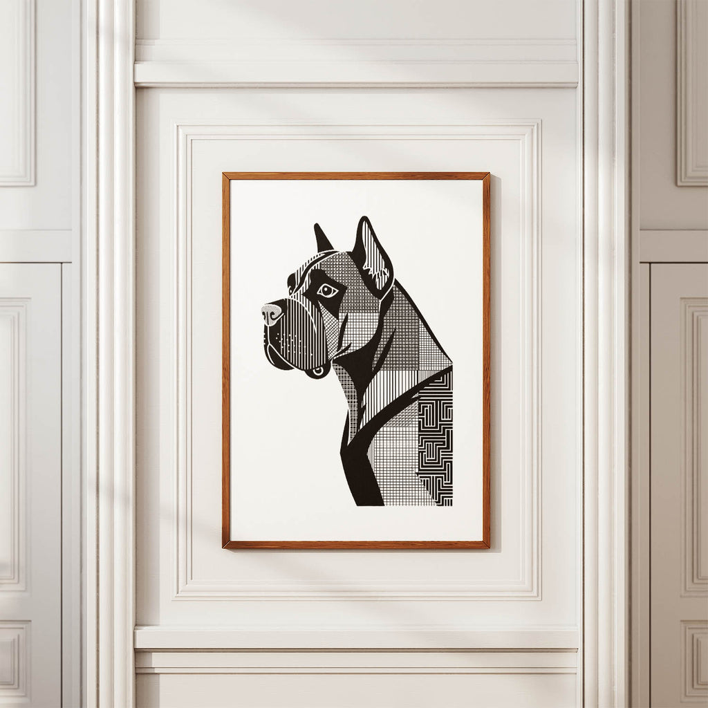 Cane Corso Geometric Line Art mockup
