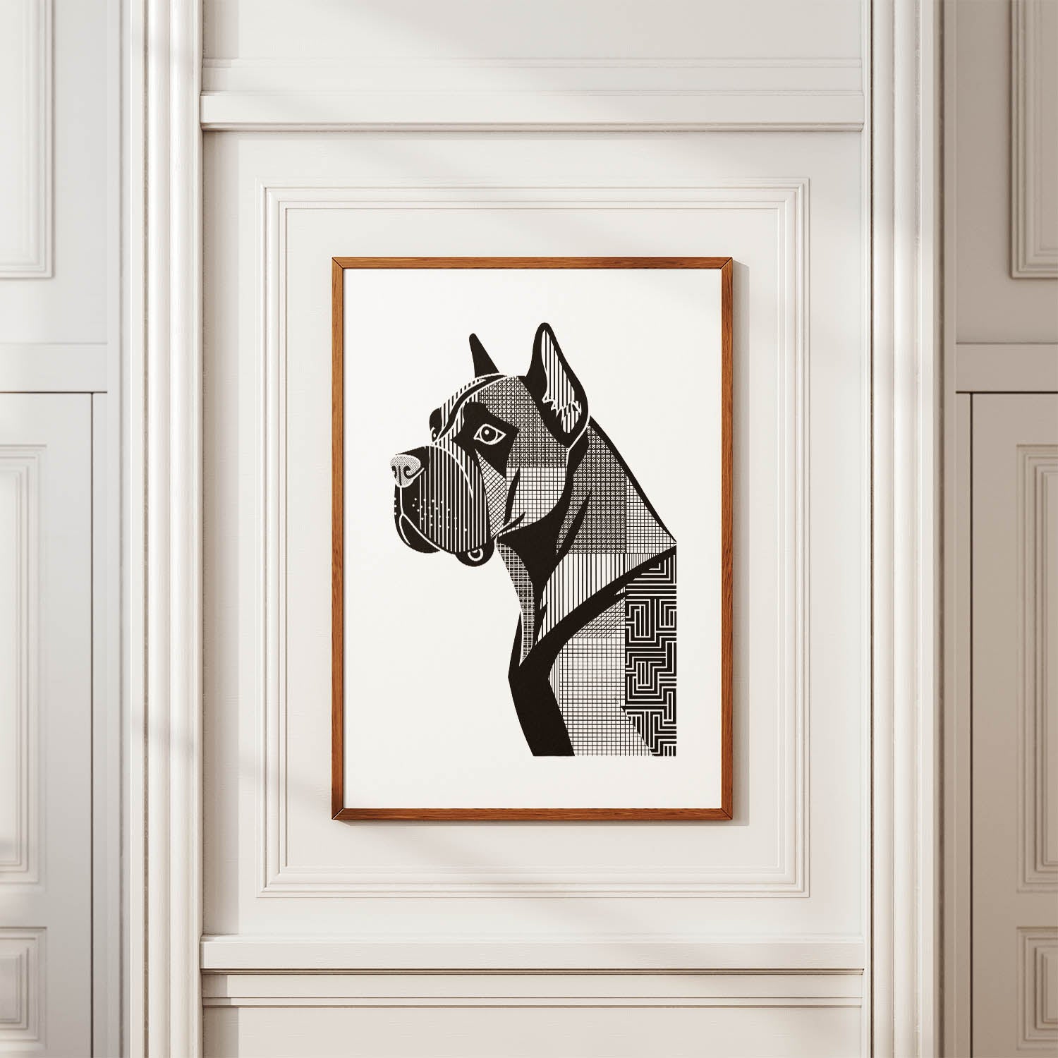 Cane Corso Geometric Line Art mockup
