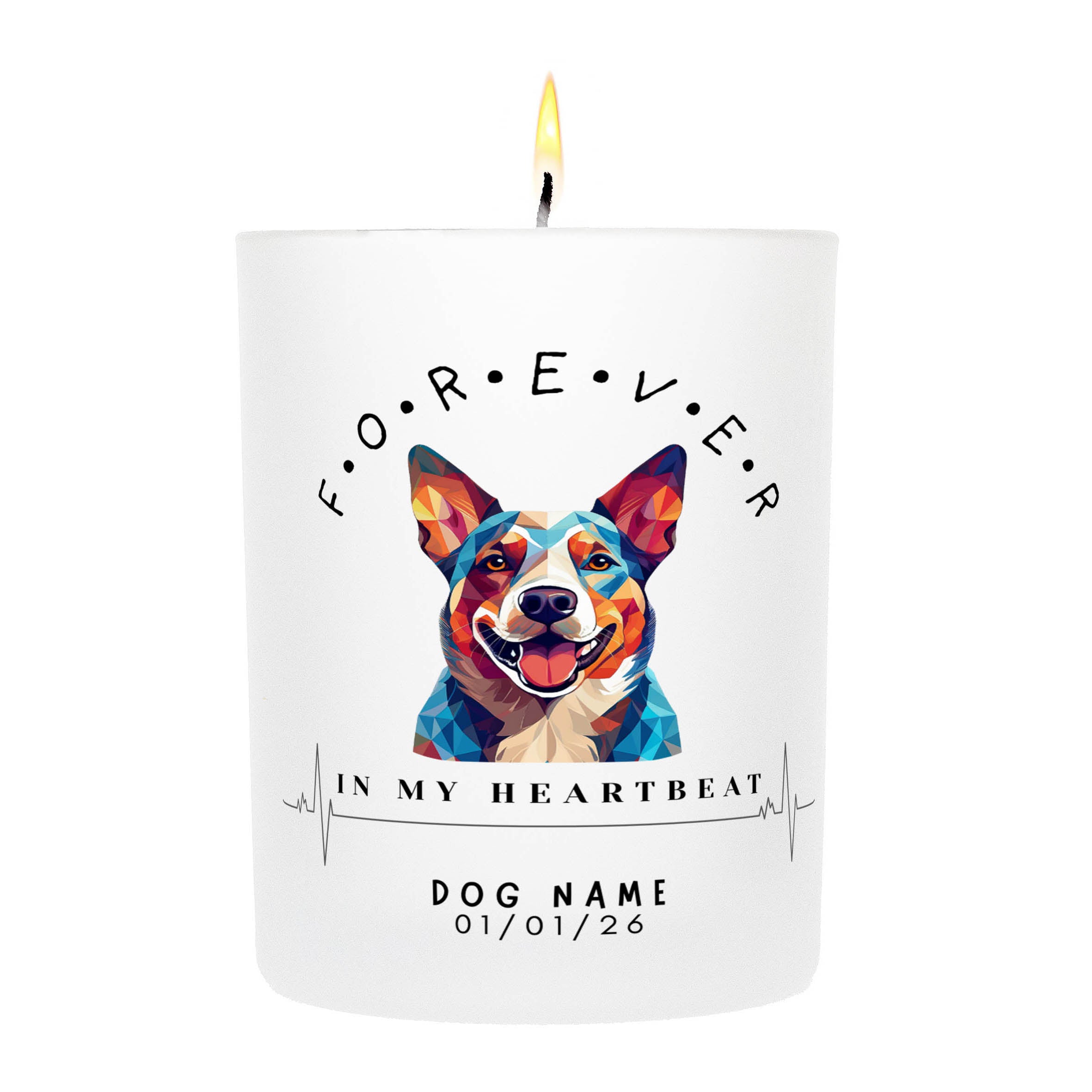 Cattle Dog – Forever in My Heartbeat Custom Candle