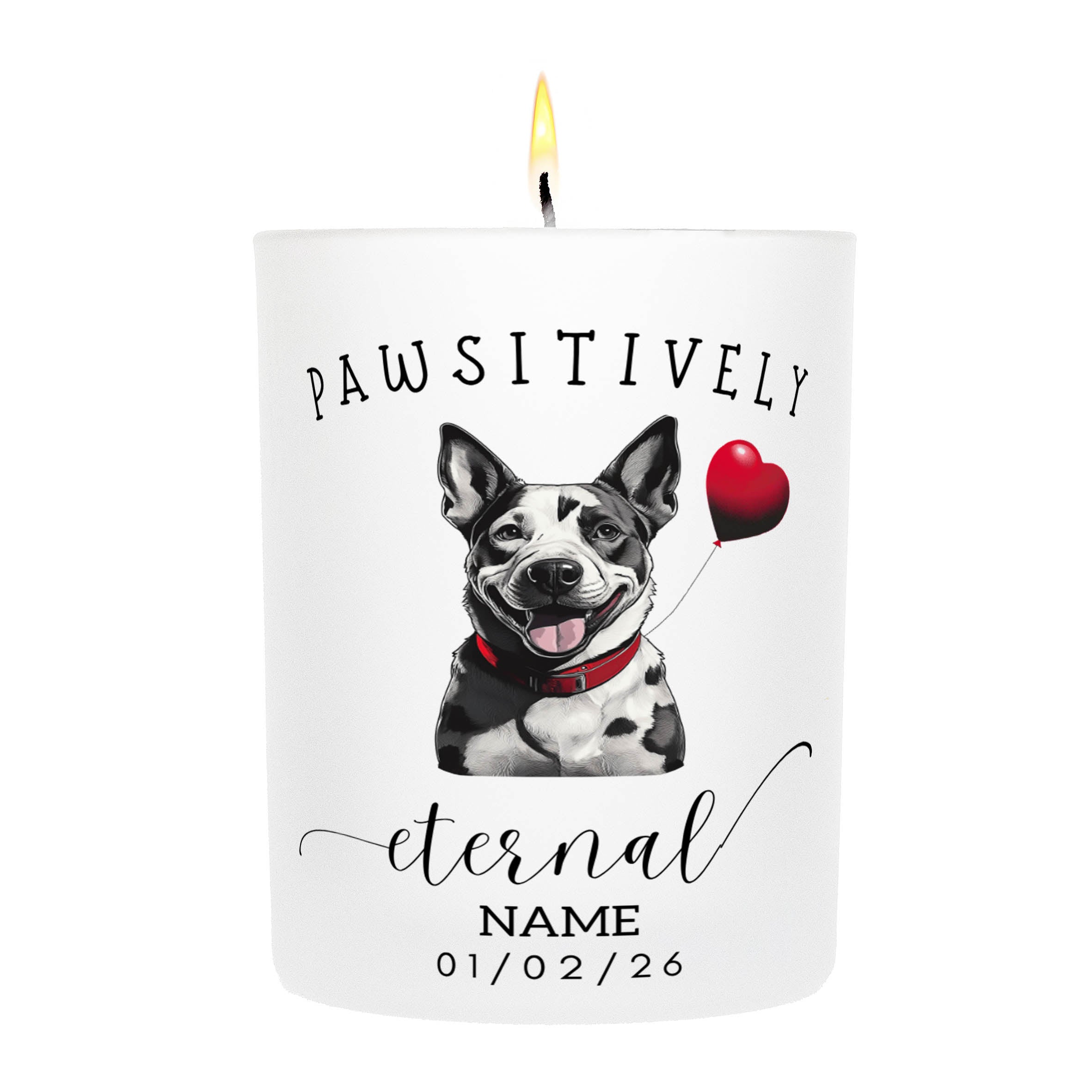 Cattle Dog In Memory Custom Pawsitively Eternal Candle White