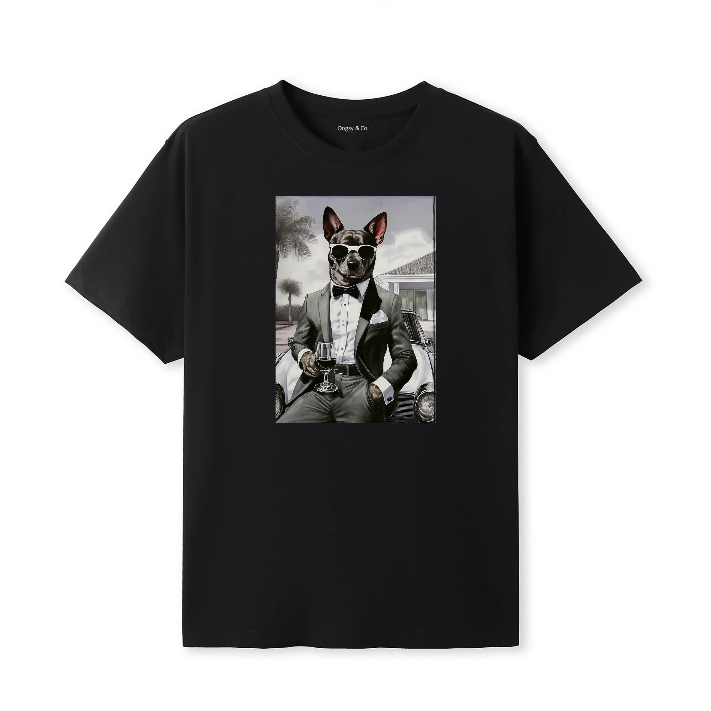 Cattle Dog distinguished gentleman dog t-shirt - black