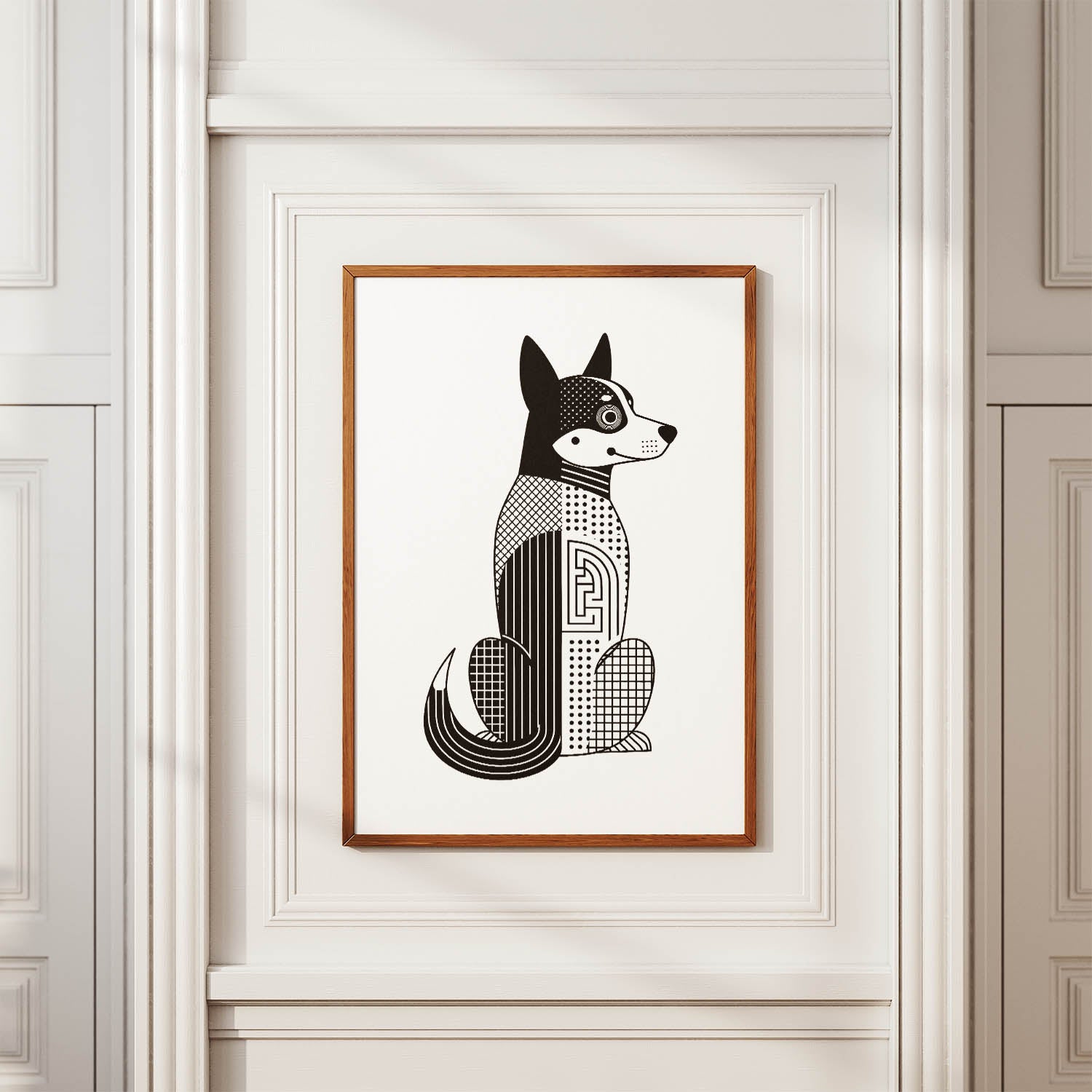 Cattle Dog Geometric Line Art mockup
