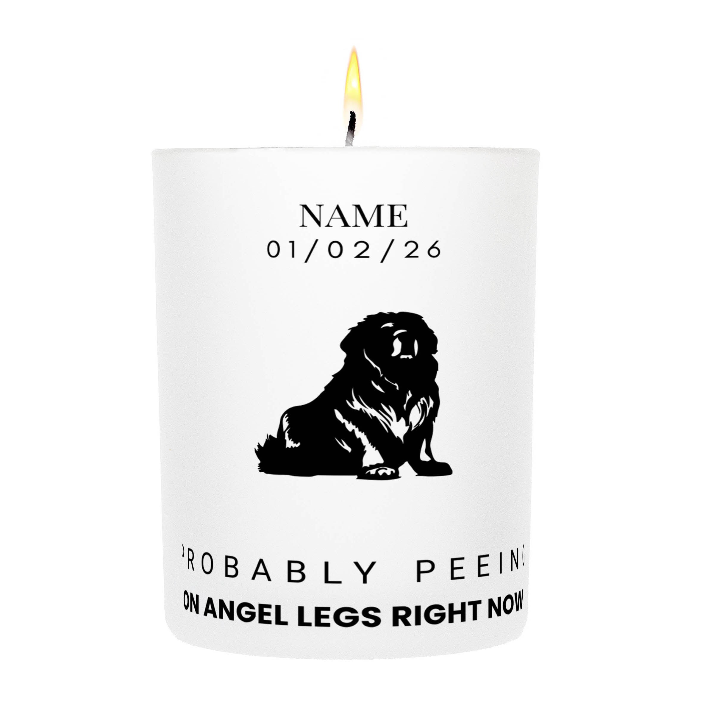 Caucasian – Probably Peeing on Angel Legs Right Now Custom Candle