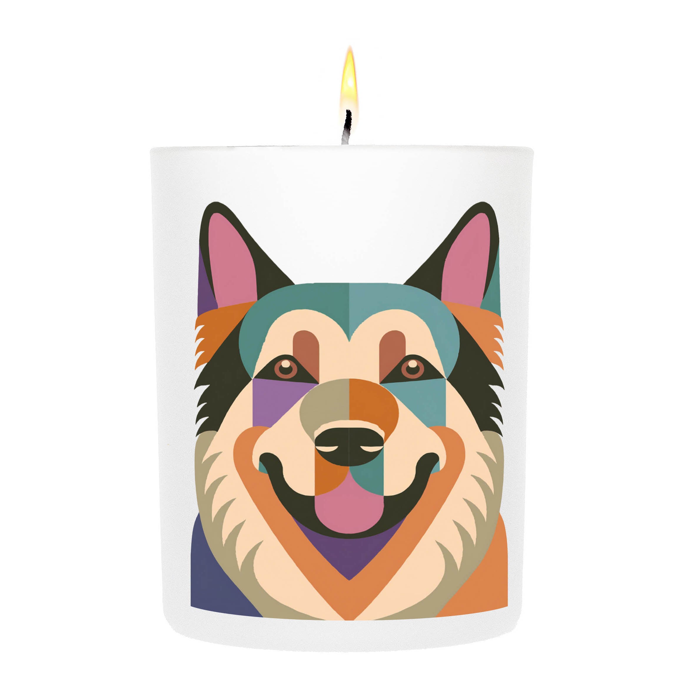 Caucasian Graphic Bold Dog Candle