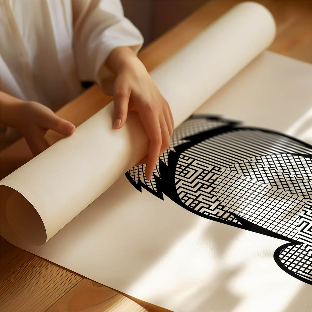 Caucasian Geometric Line Art mockup