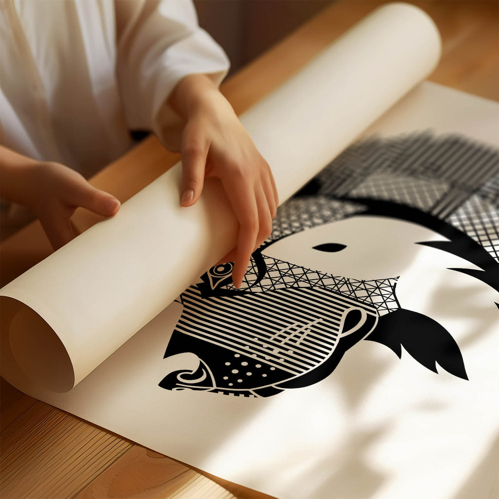 Caucasian Geometric Line Art mockup