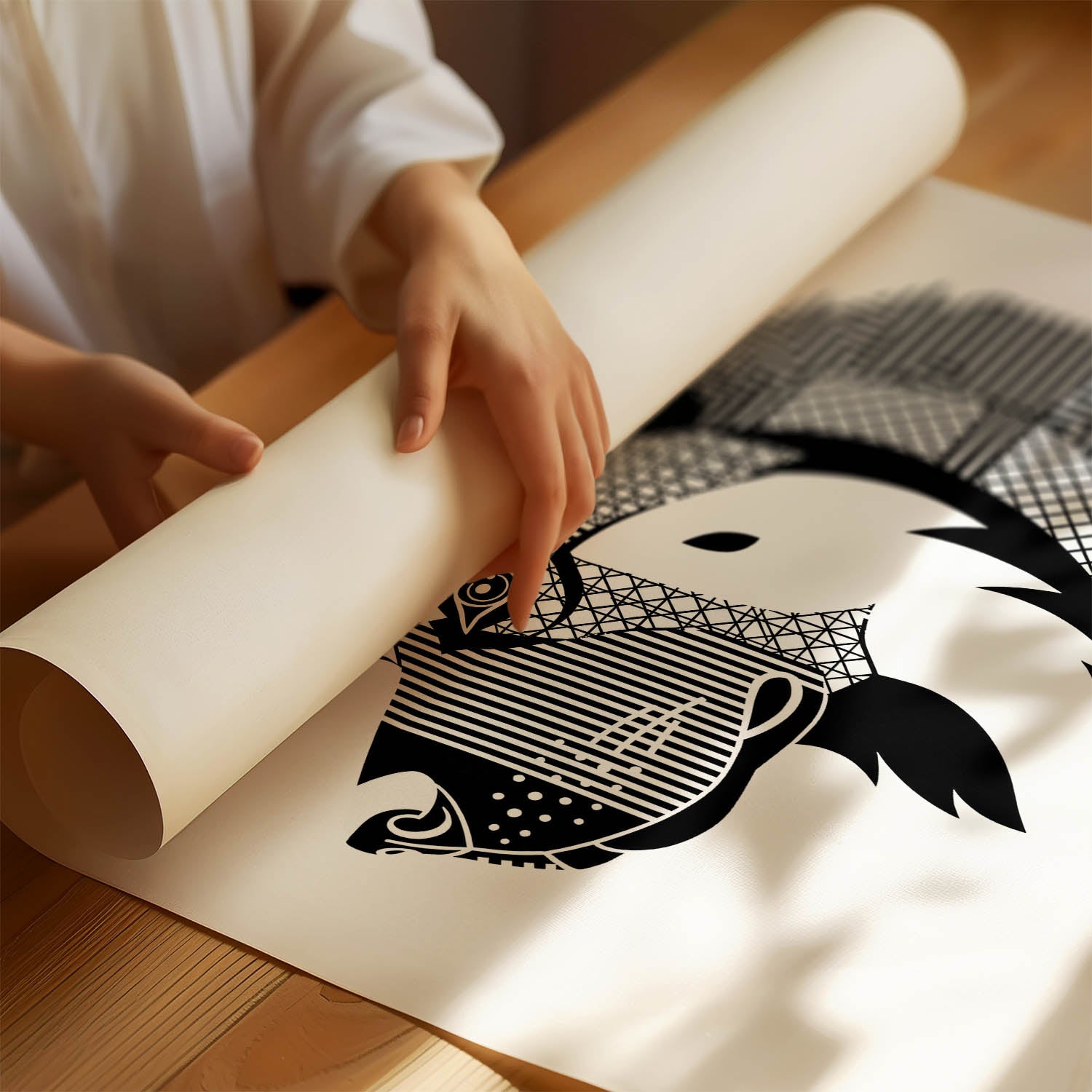 Caucasian Geometric Line Art mockup